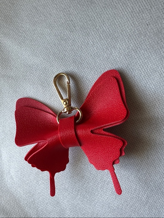 Handbags - Lovely Bag Charm or Keychain - Red Butterfly Vegan Leather Gold Hardware NWT